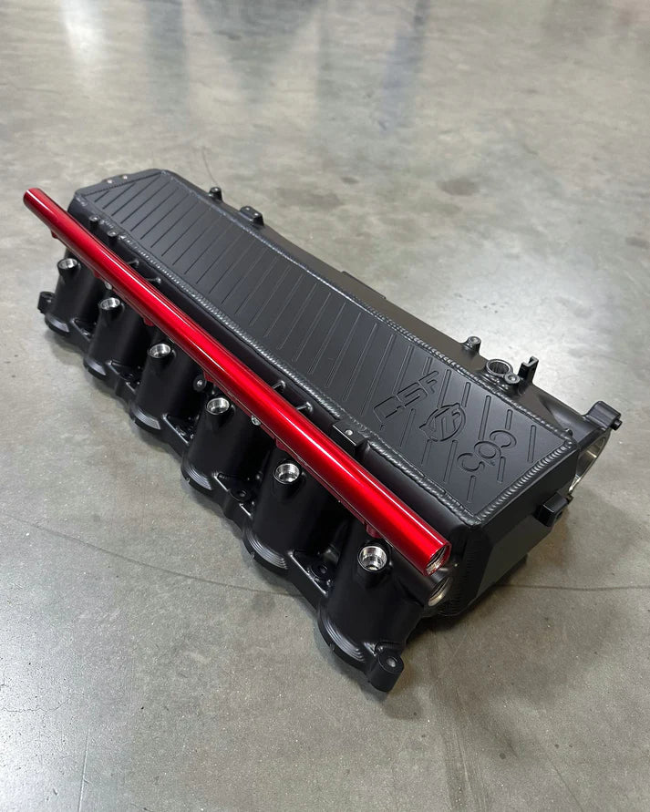 BMW Gen 1 B58 Charge Air Cooler Manifold Front View Black