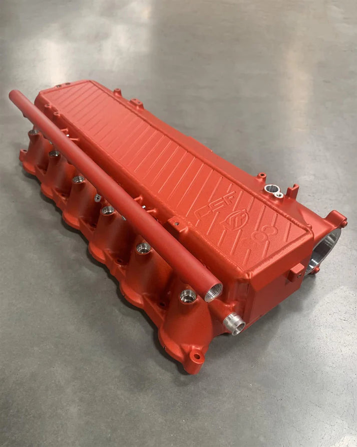 A90 Supra / BMW B58 Charge-Air Cooler Manifold Front View Red