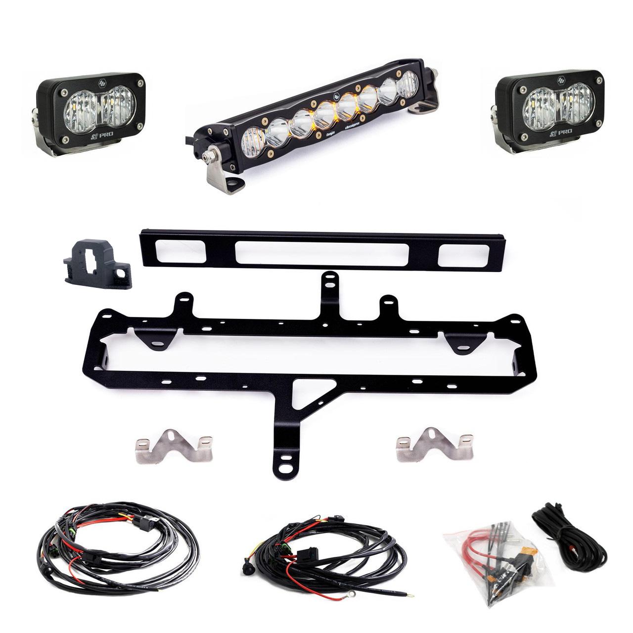 2024+ Tacoma S8 10" Light Bar / S2 Pro TRD Pro Grille Conversion Light Kit Front View