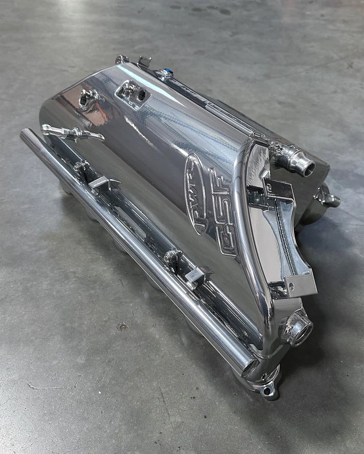 BMW S58 "Level-Up" Charge Air Cooler Manifold Front View Chrome