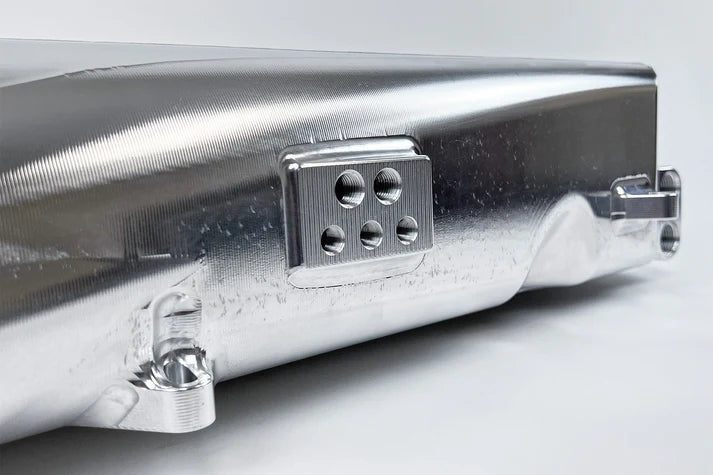 BMW Gen 2 B58 Race X Charge Air Cooler Manifold - Raw Billet Front View