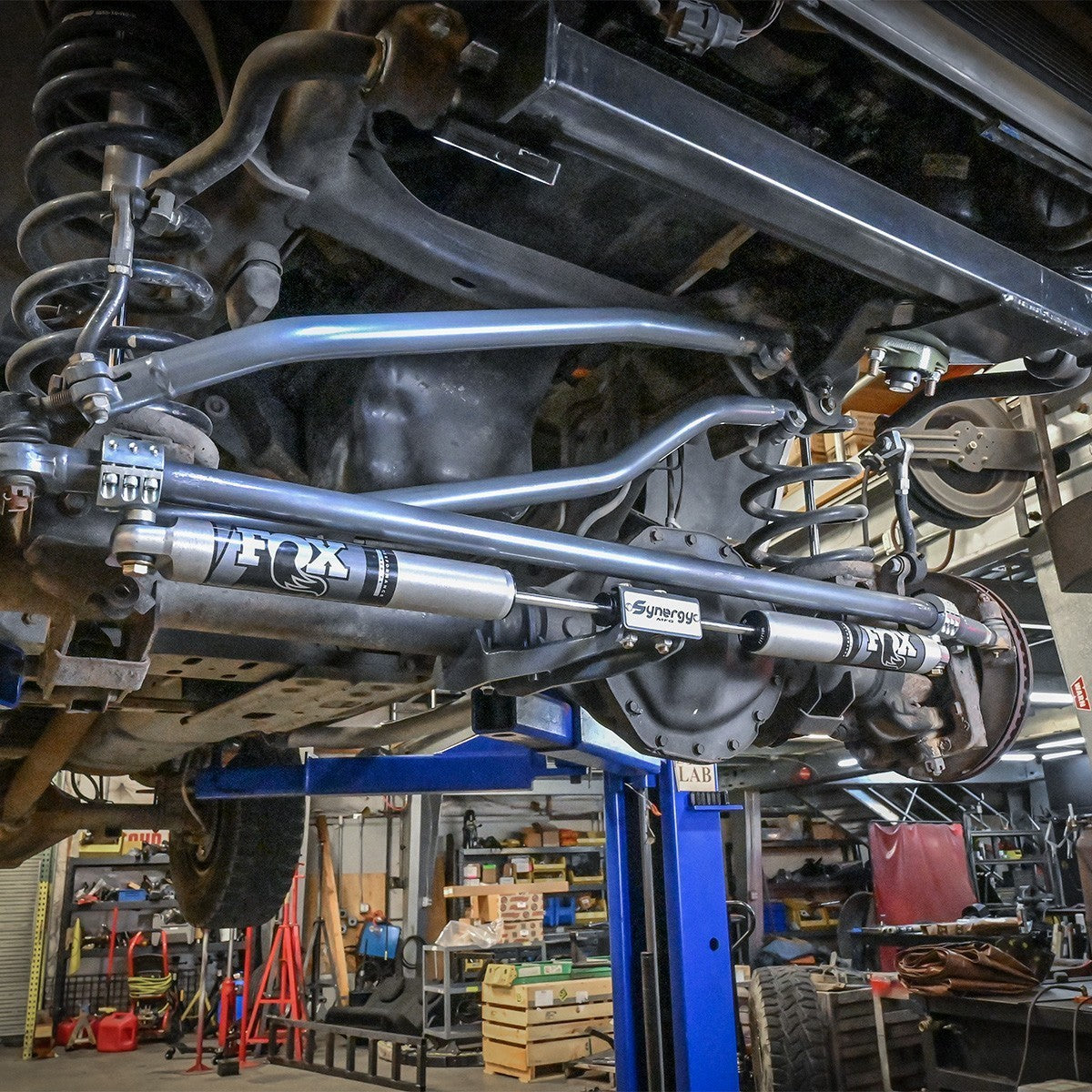 Synergy 2003-2013 Ram 2500 / 3500 Dual Steering Stabilizer Kit Front View