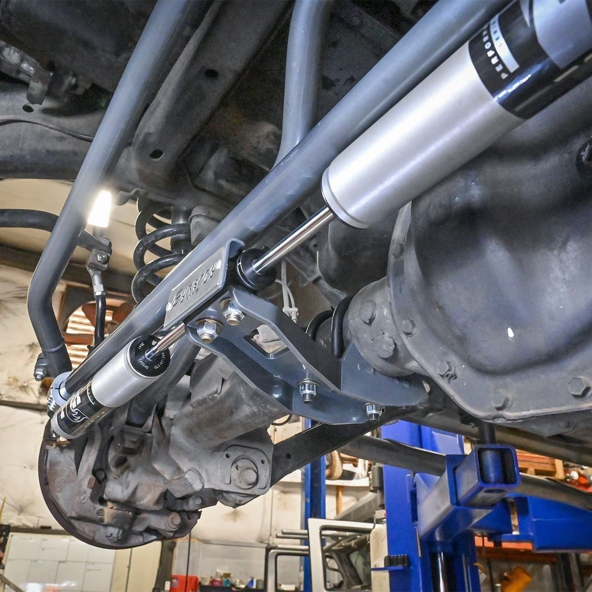 Synergy 2003-2013 Ram 2500 / 3500 Dual Steering Stabilizer Kit Front View