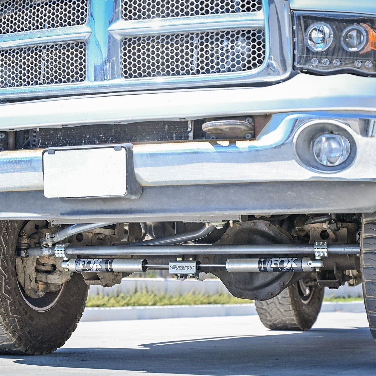 Synergy 2003-2013 Ram 2500 / 3500 Dual Steering Stabilizer Kit Front View