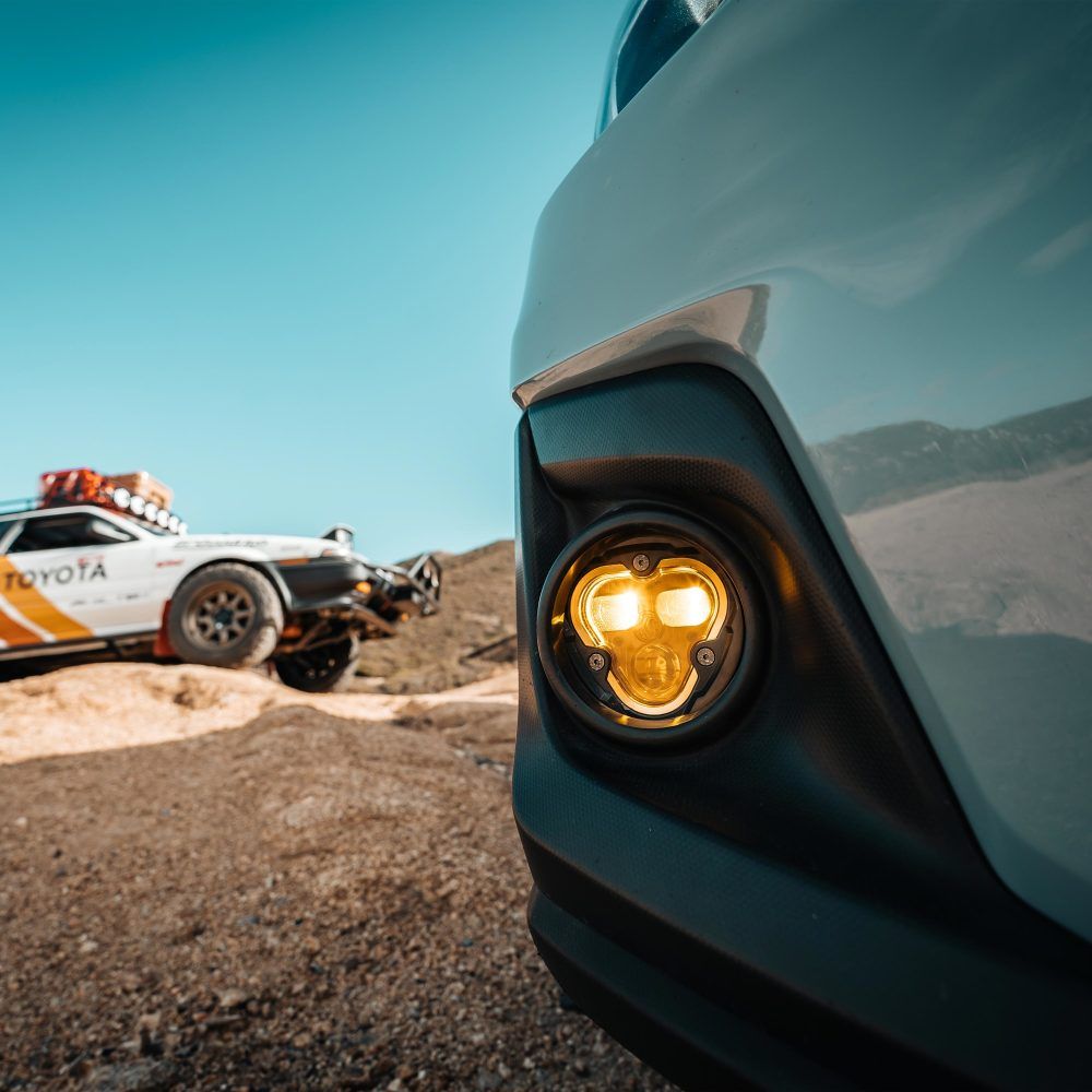 KC HiLites FLEX ERA 3 Dual Mode SAE Fog LED Light Pods | 2-Light Master Kit - Subaru Crosstrek/Forester Front View