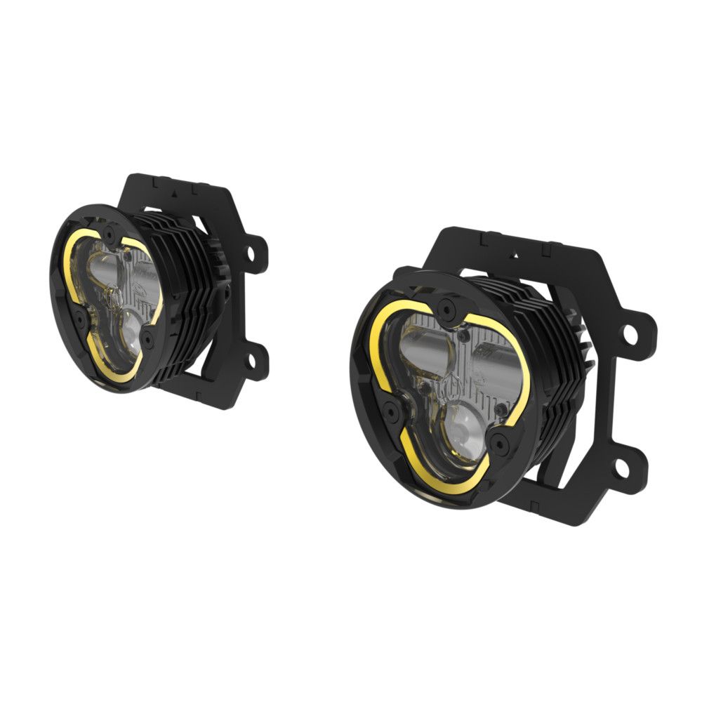 KC HiLites FLEX ERA 3 Dual Mode SAE Fog LED Light Pods | 2-Light Master Kit - Subaru Crosstrek/Forester Front View