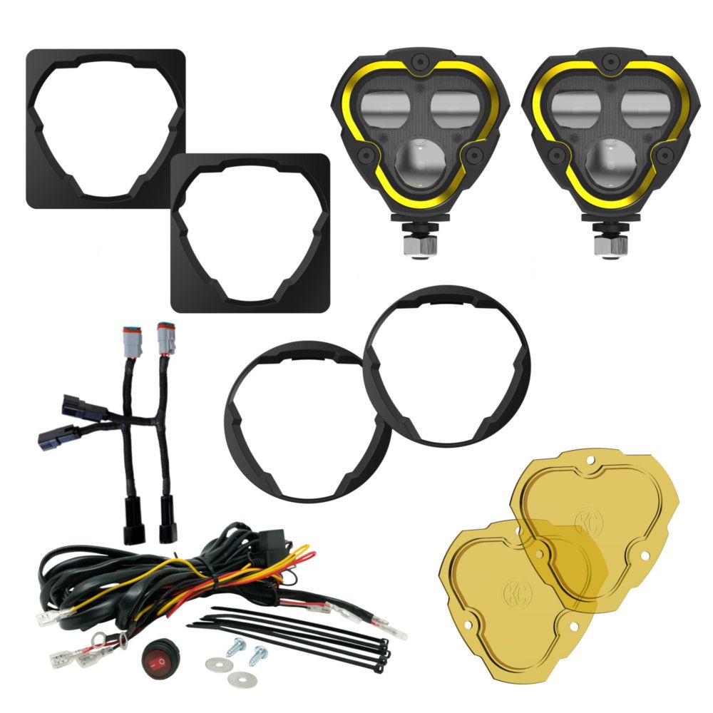 KC HiLites FLEX ERA 3 Dual Mode SAE Fog LED Light Pods | 2-Light Master Kit - Toyota Aftermarket Bumper