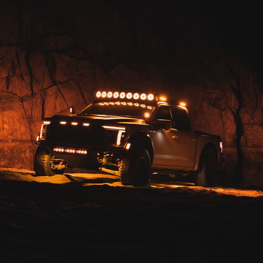 KC HiLites Profile 10” SideCast™ Flush Mount Lights Front View