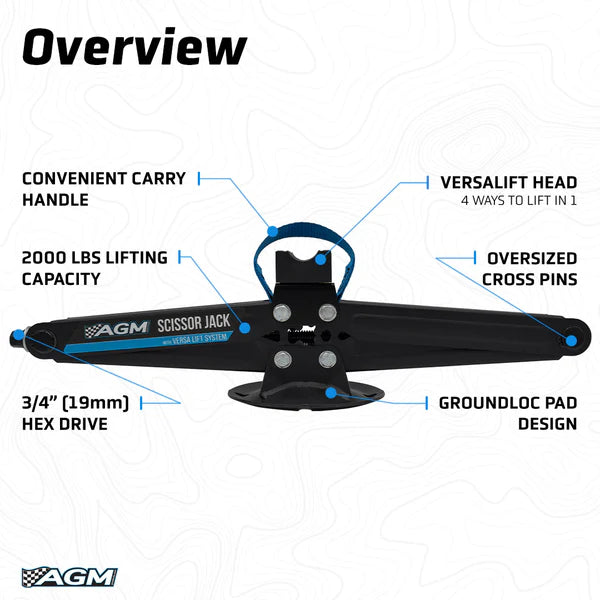 AGM | The Scissor Jack Front View Black