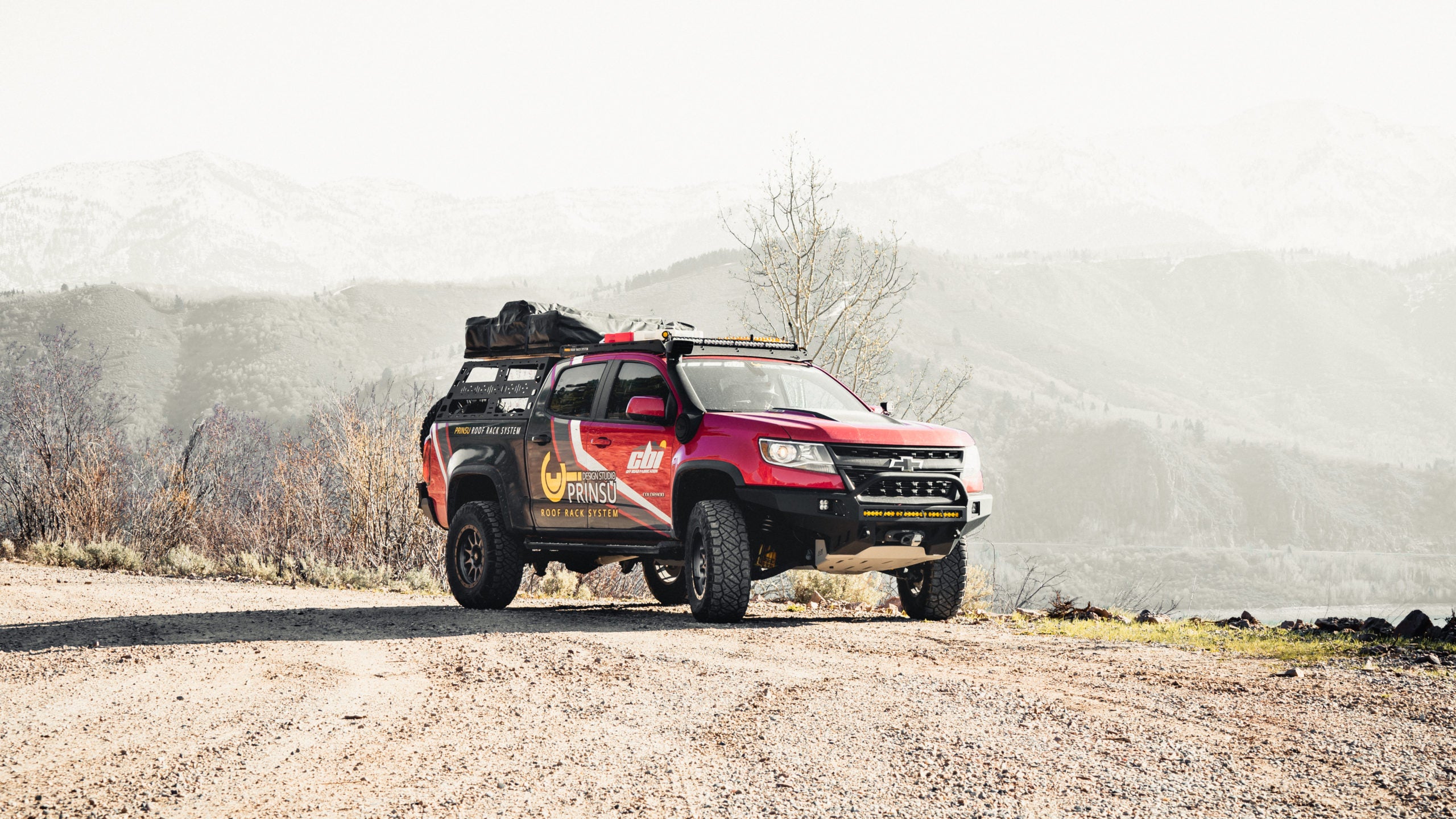 Chevy Colorado Sheet Metal Style Bed Rack | Short Bed Cab Height Front View