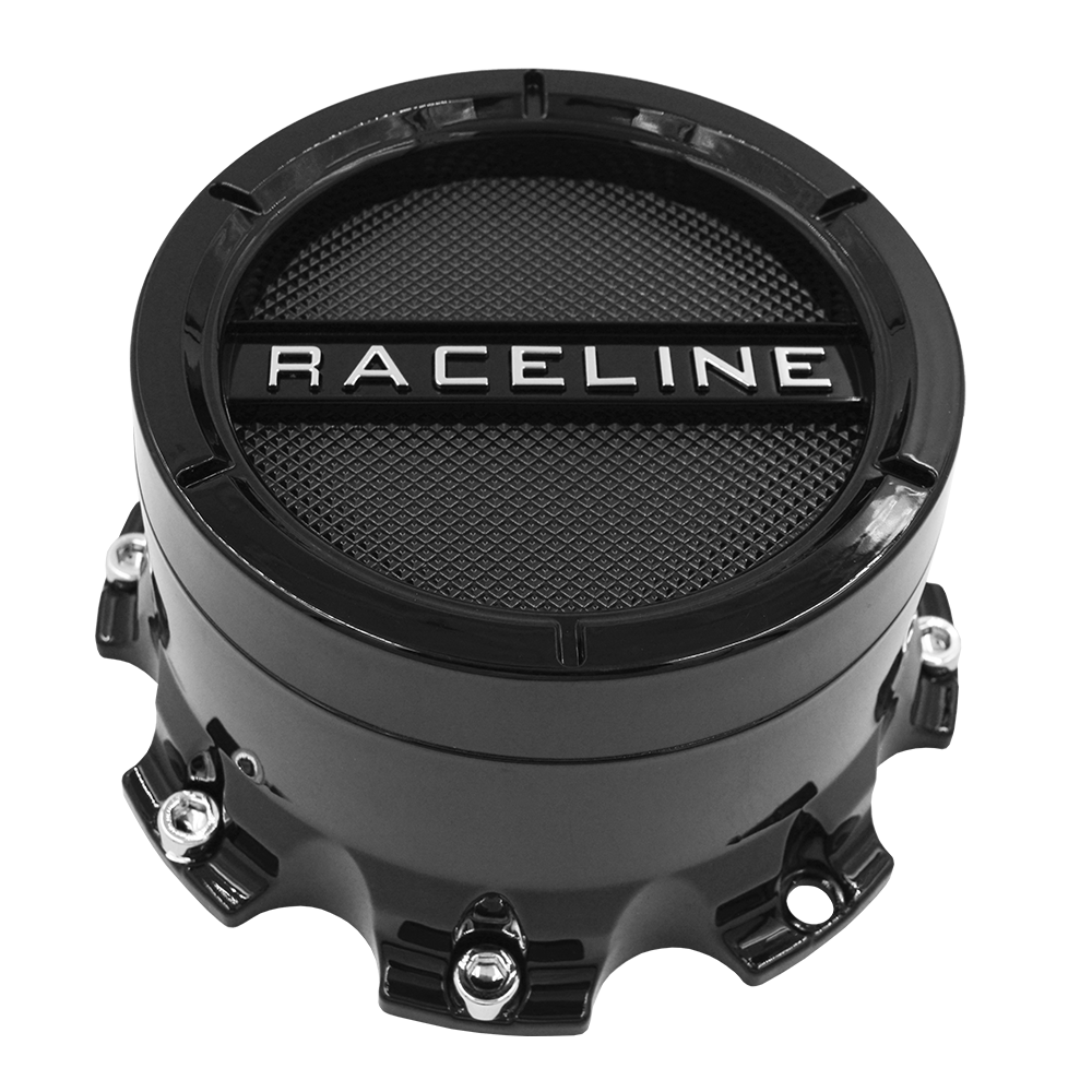 RACELINE WHEEL GLOSS BLACK 8X6.5/8X170 TALL CAP 8 LUG BOLT ON