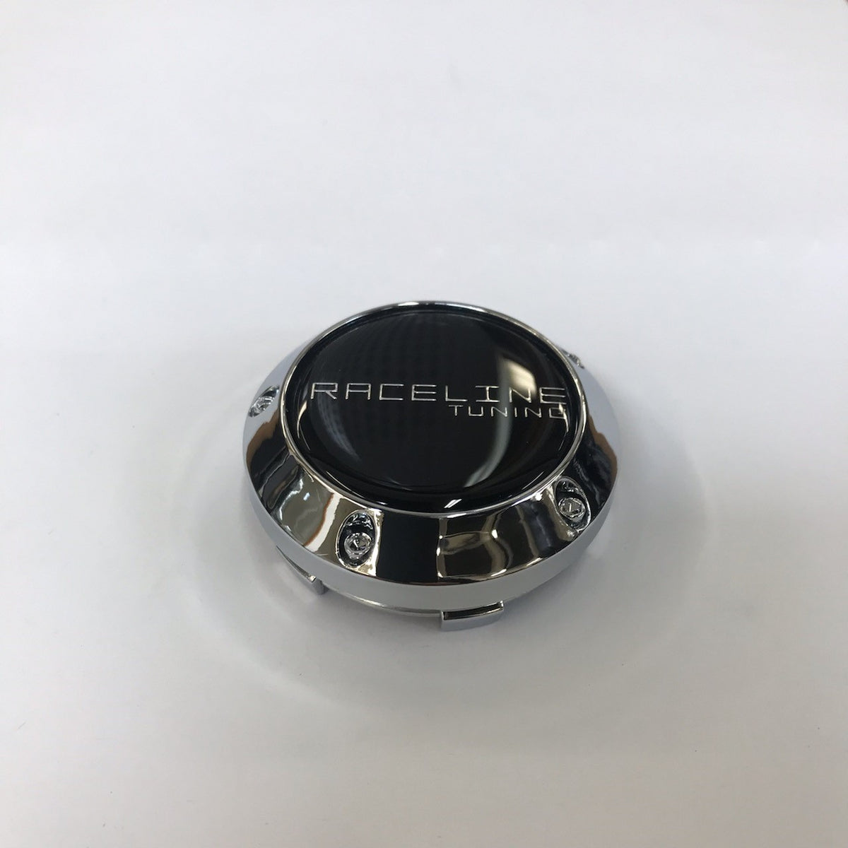Raceline Evo Chrome Snap in Cap w/ Black Decal