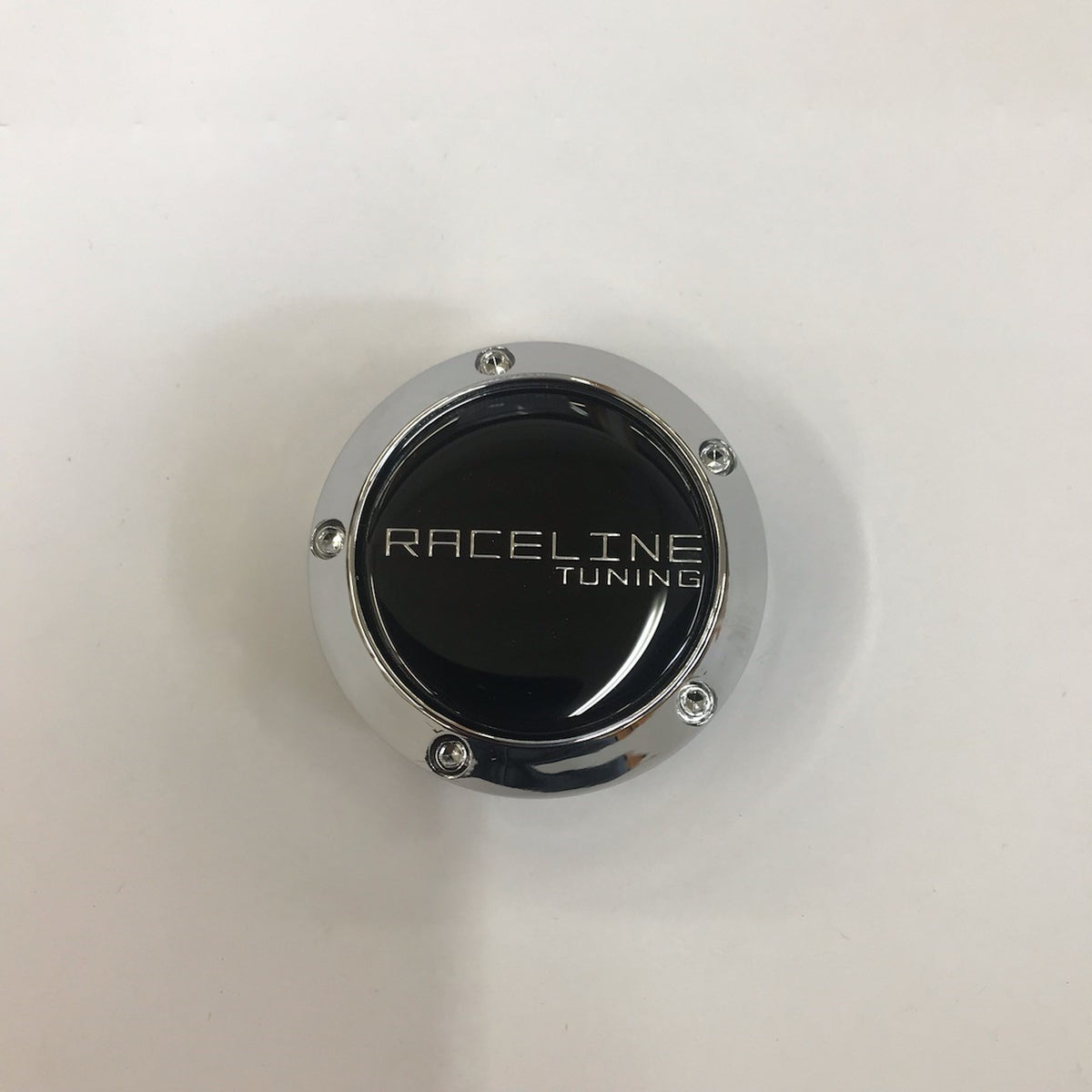 Raceline Evo Chrome Snap in Cap w/ Black Decal