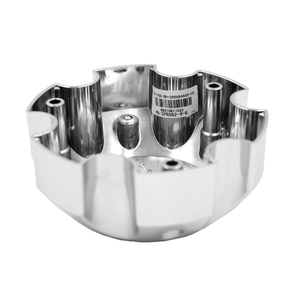RACELINE 982 RAPTOR CAP CHROME W/BLACK LOGO 6X5.5