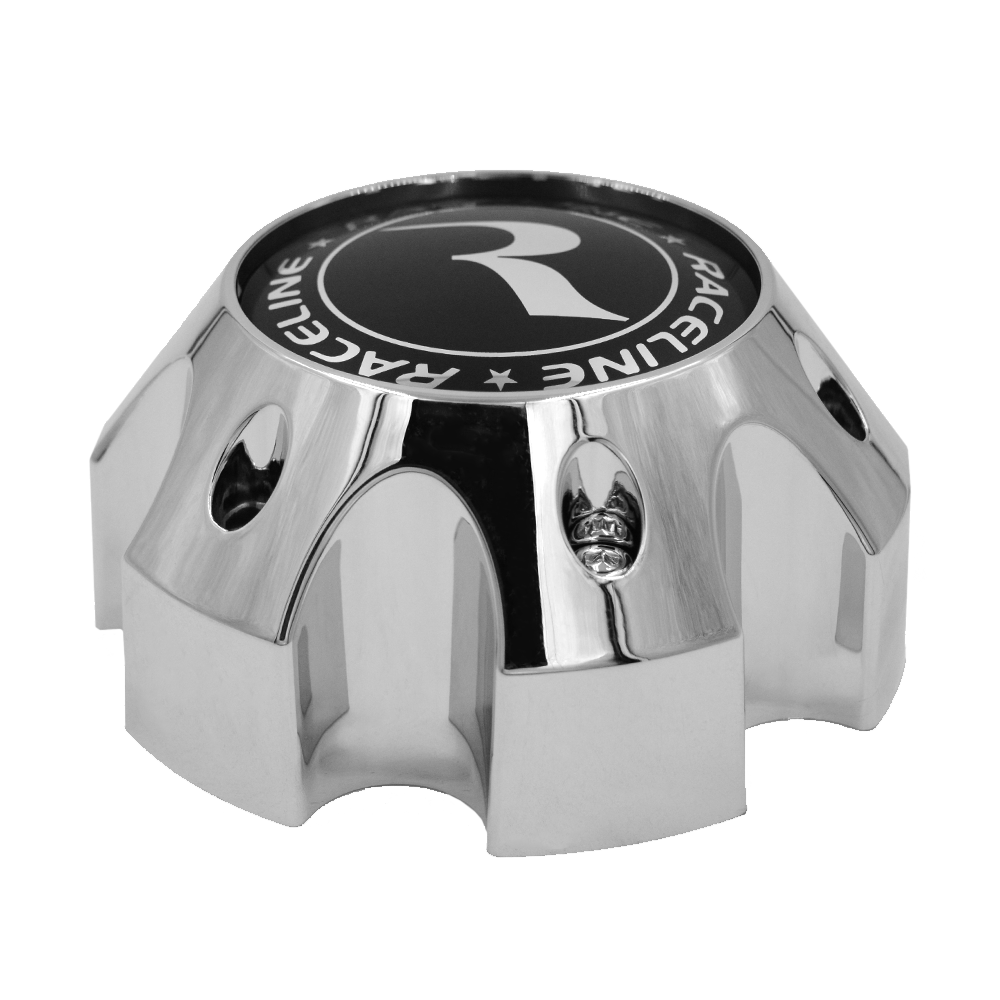 RACELINE 982 RAPTOR CAP CHROME W/BLACK LOGO 6X5.5