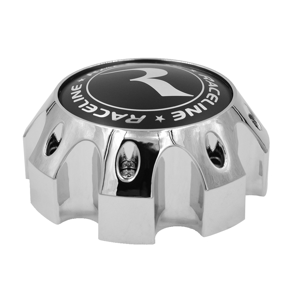 RACELINE 982 RAPTOR CAP CHROME W/BLACK LOGO 8X6.5/8X170