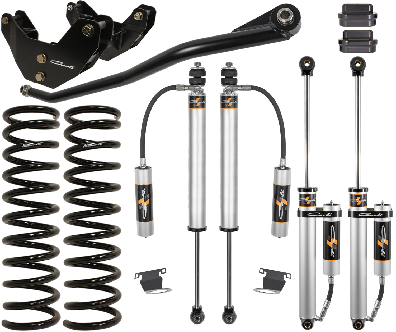 13-18 Diesel 3500 3.25" Carli-SEPC Backcountry System Base Kit Display of Included Parts