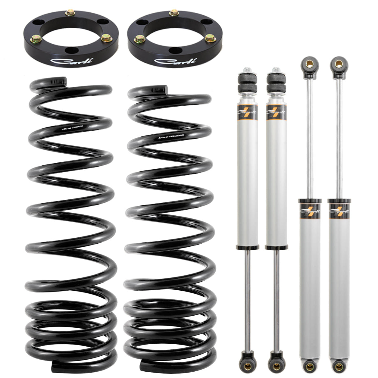 '94-02 Ram 2500/3500 2.0 Commuter System-3" Lift Display of included parts