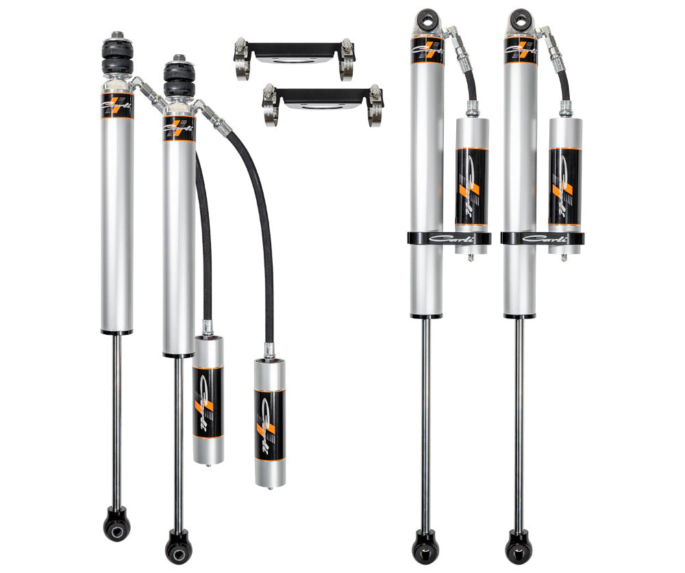 05-24 Ford F250/350 4.5" Lift Backcountry 2.0 Shock Package Display of Included Parts