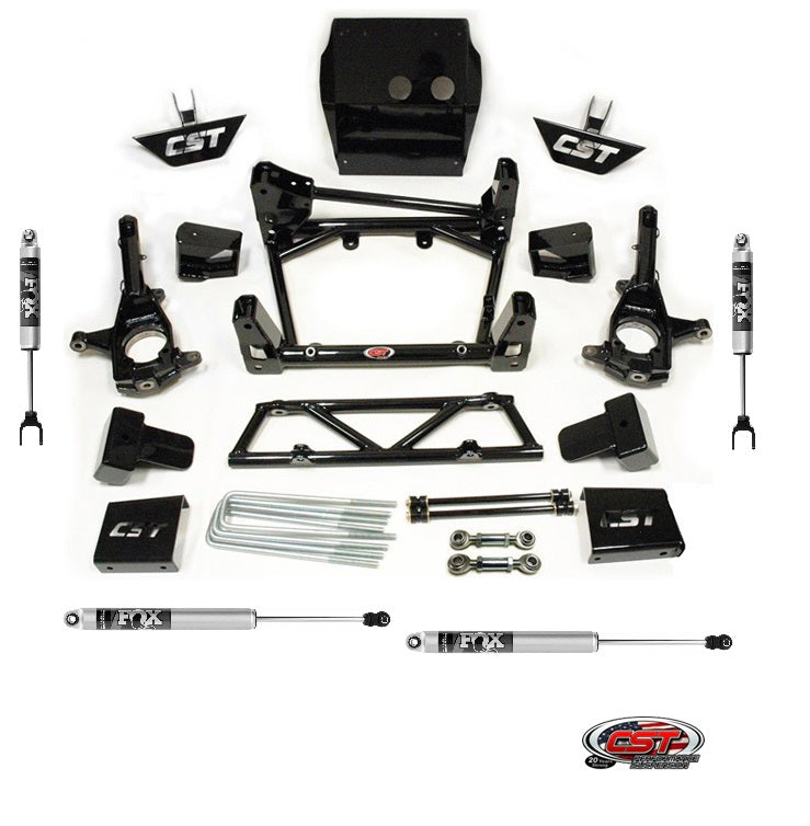 CST 11-19 GM 2500 / 3500 6-8″ Stage 3 Suspension System w/ FOX 2.0 IFP’s Front View