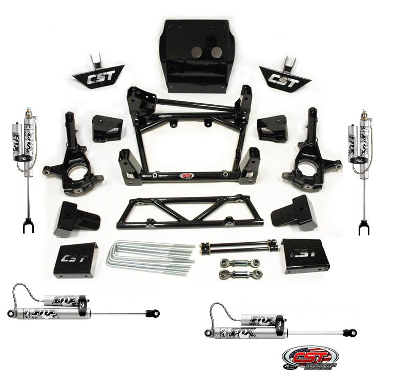 CST 11-19 GM 2500 / 3500 6-8″ Stage 5 Suspension System w/ FOX 2.0 Reservoir Shocks Front View