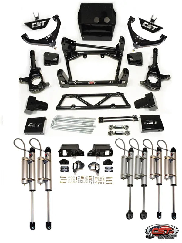 CST 11-19 GM 2500 / 3500 6-8″ Stage 8 Suspension System (Dual Shocks w/ Uniball UCA’s) Front View