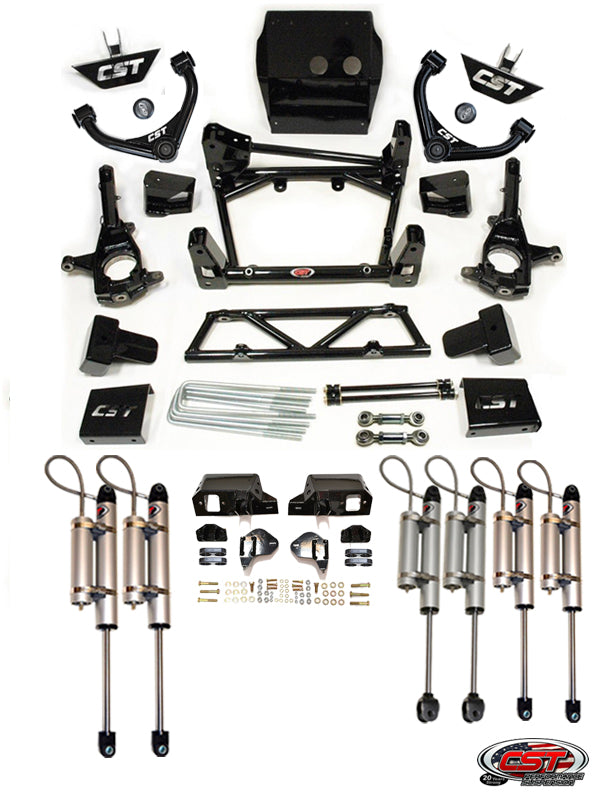 CST 11-19 GM 2500 / 3500 6-8″ Stage 8 Suspension System (Dual Shocks w/ Ball Joint UCA’s) Front View