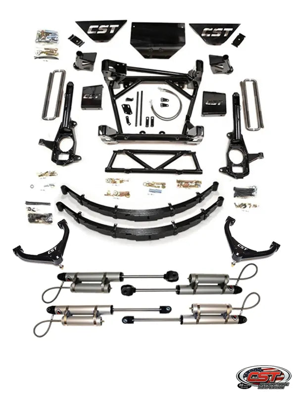 CST 11-19 GM 2500 / 3500 8-10″ Stage 5 Suspension System (w/ Soft-Ride Leafs & Uniball UCA’s) Front View