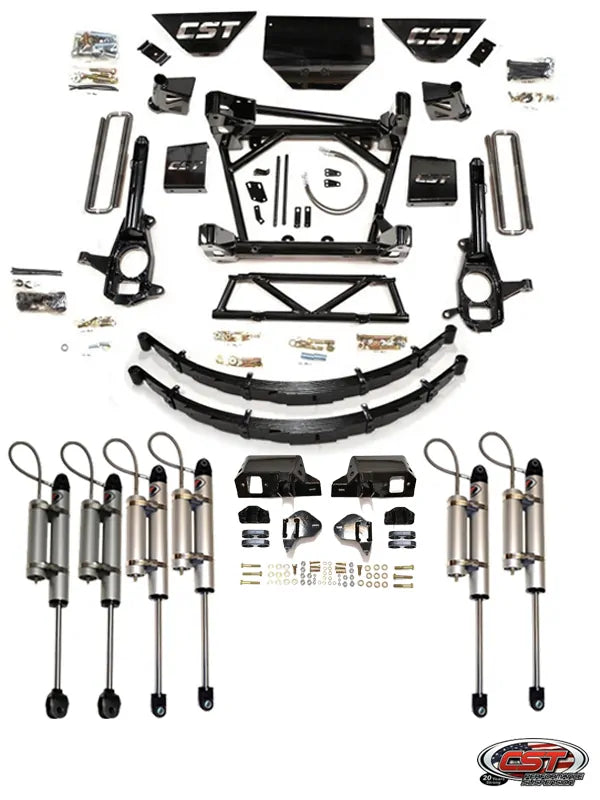 CST 11-19 GM 2500 / 3500 8-10″ Stage 6 Suspension System (w/ Soft-Ride Leafs & Dual Shocks) Front View