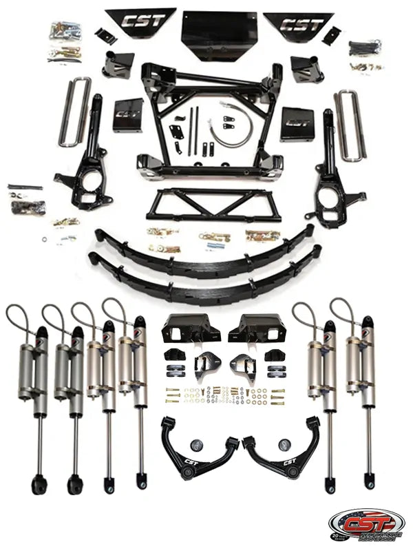 CST 11-19 GM 2500 / 3500 8-10″ Stage 7 Suspension System (w/ Soft-Ride Leafs & BJ UCA) Front View