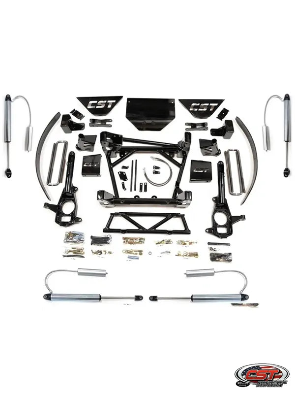 CST 11-19 GM 2500 / 3500 8-10″ Stage 4 Suspension System (w/ Rear Blocks & Add A Leafs) Front View