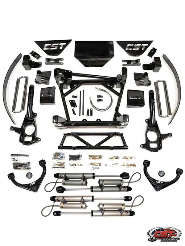 CST 11-19 GM 2500 / 3500 8-10″ Stage 5 Suspension System (w/ Rear Blocks & Add A Leafs & Ball Joint UCA’s) Front View