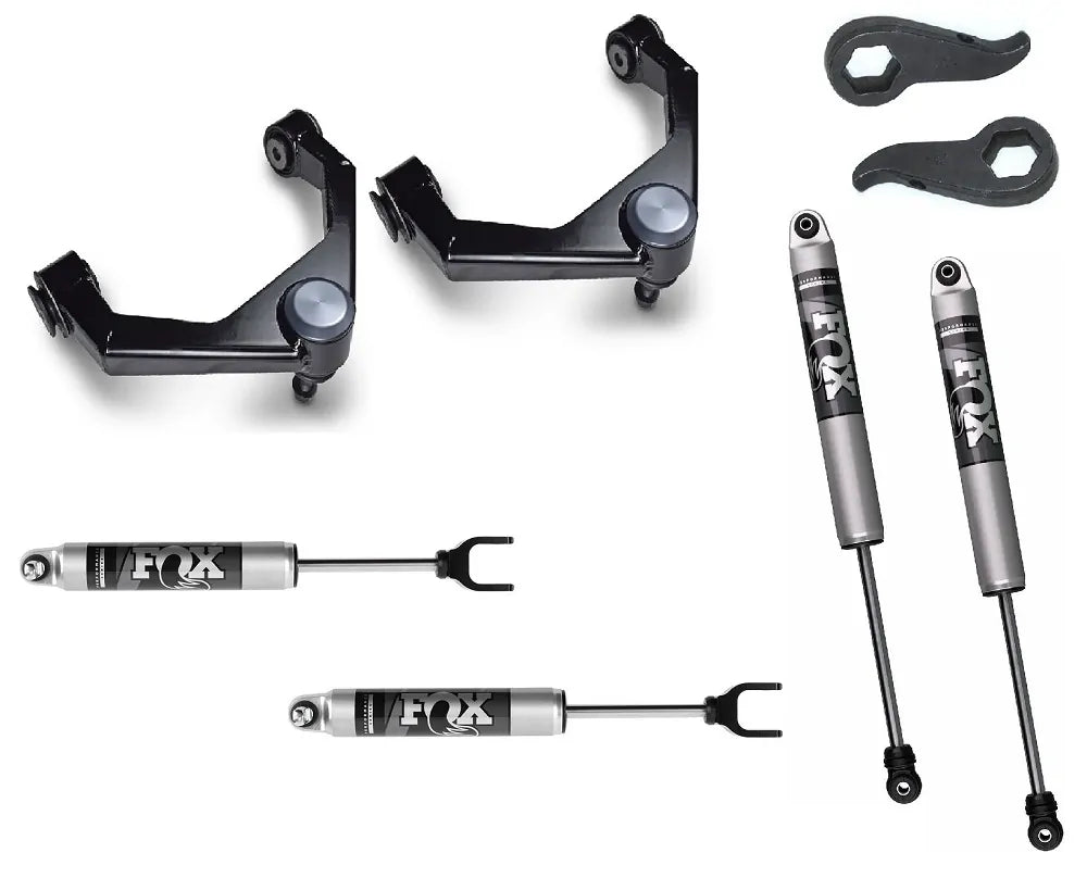 CST 2020+ GM 2500/3500HD Leveling Kit | Stage 1 Suspension System w/ FOX 2.0 IFP’s Front View