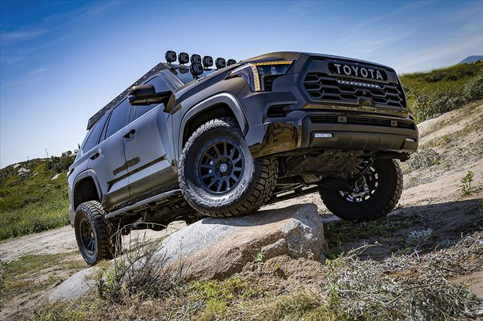ICON 2023-2025 Toyota Sequoia, 3-4.5" Lift, Stage 10 Suspension System, Billet, CDXS Front View