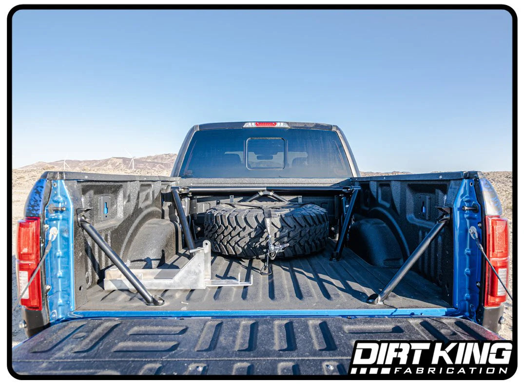 15-20 F150 Bed Supports with Whip Mounts Front View