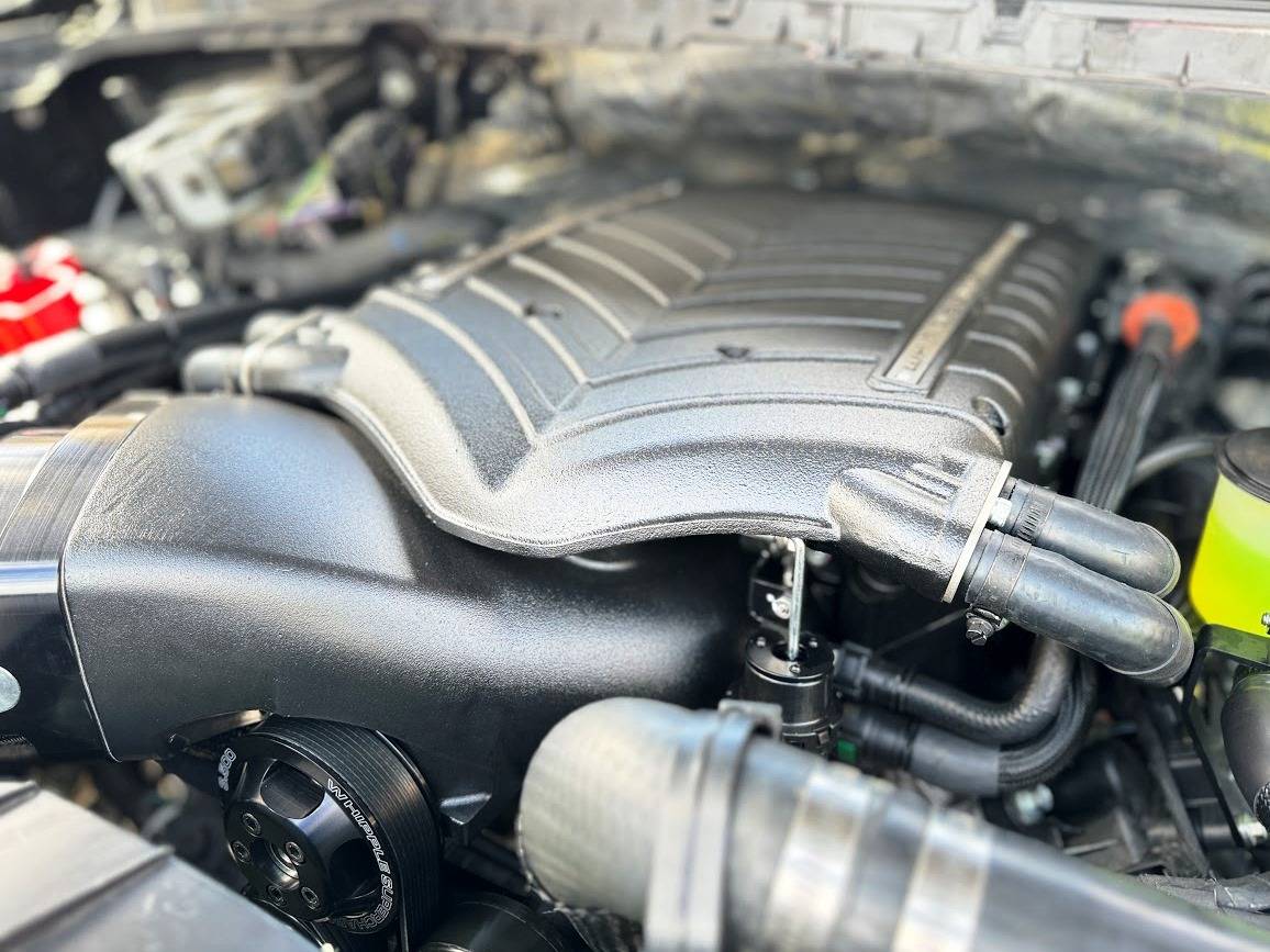 '20-22 Ford Super Duty 7.3L Gen 6 Supercharger Kit Front View Black