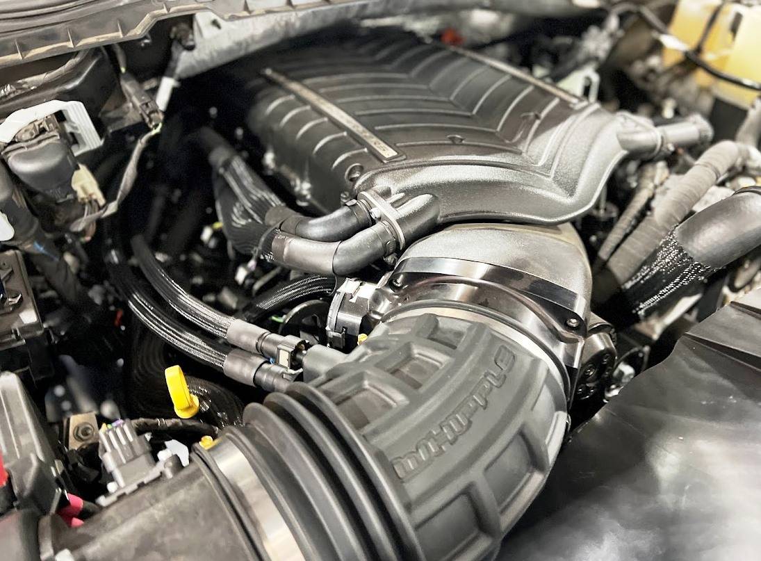 '20-22 Ford Super Duty 7.3L Gen 6 Supercharger Kit Top View Black