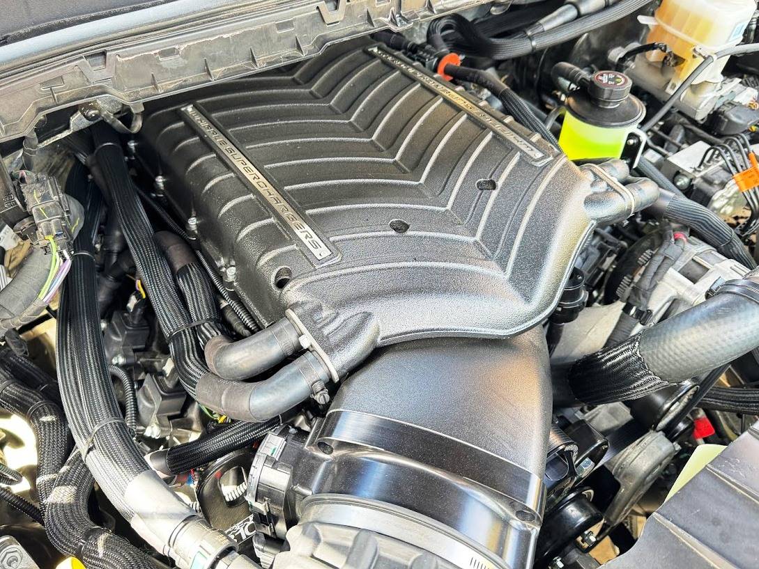 '20-22 Ford Super Duty 7.3L Gen 6 Supercharger Kit Top View Black