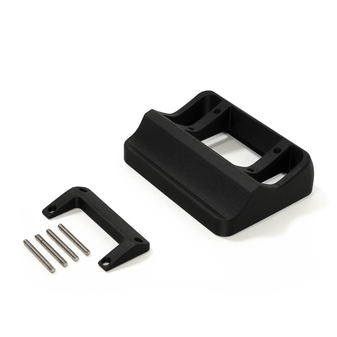 '17-22 Ford F250/F350/F450 SDHQ Built Switch Pros RCR-Force-12 Flow Through Center Console Keypad Mount display of included parts and hardware