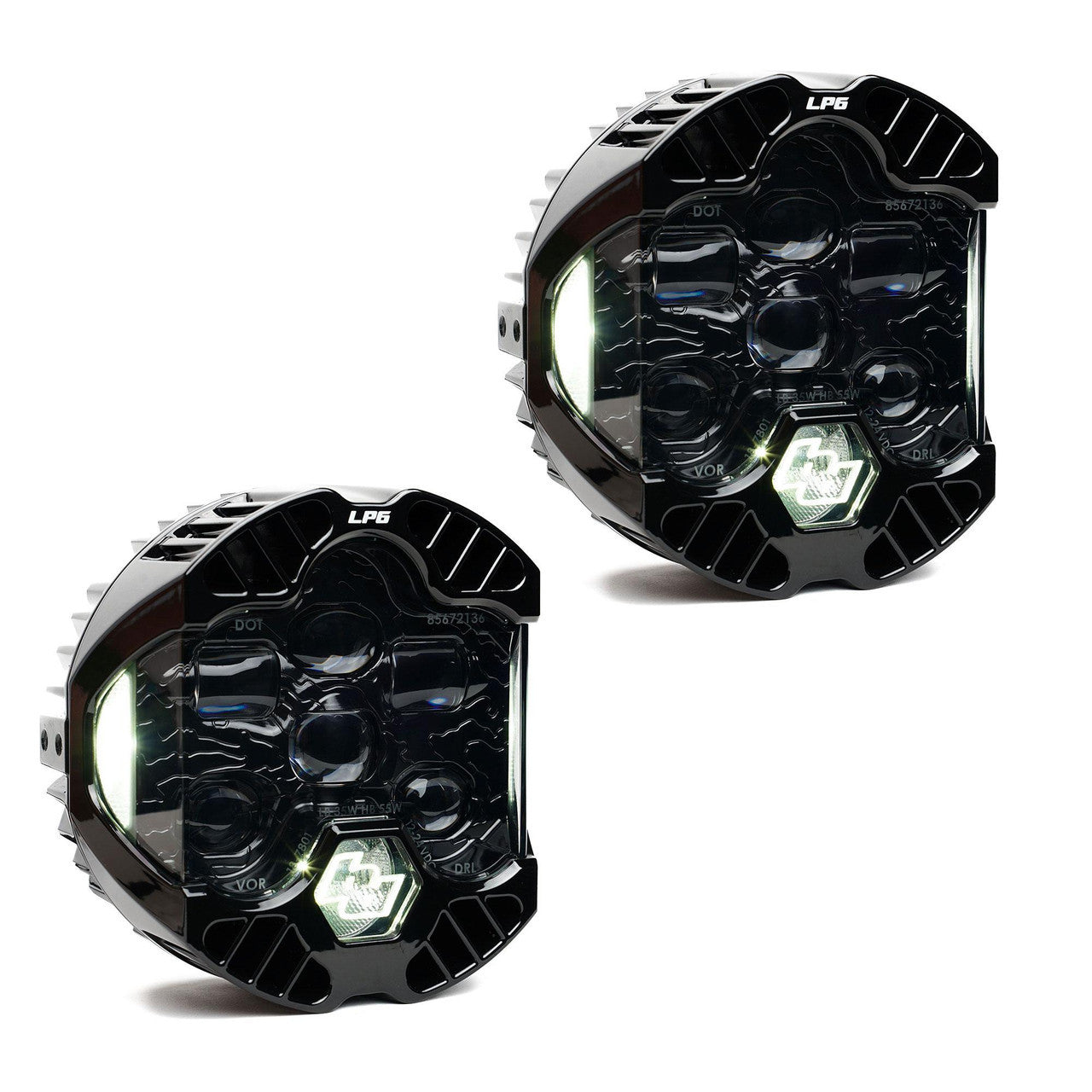 DOT LP6 LED Headlight Replacement Pair Front View