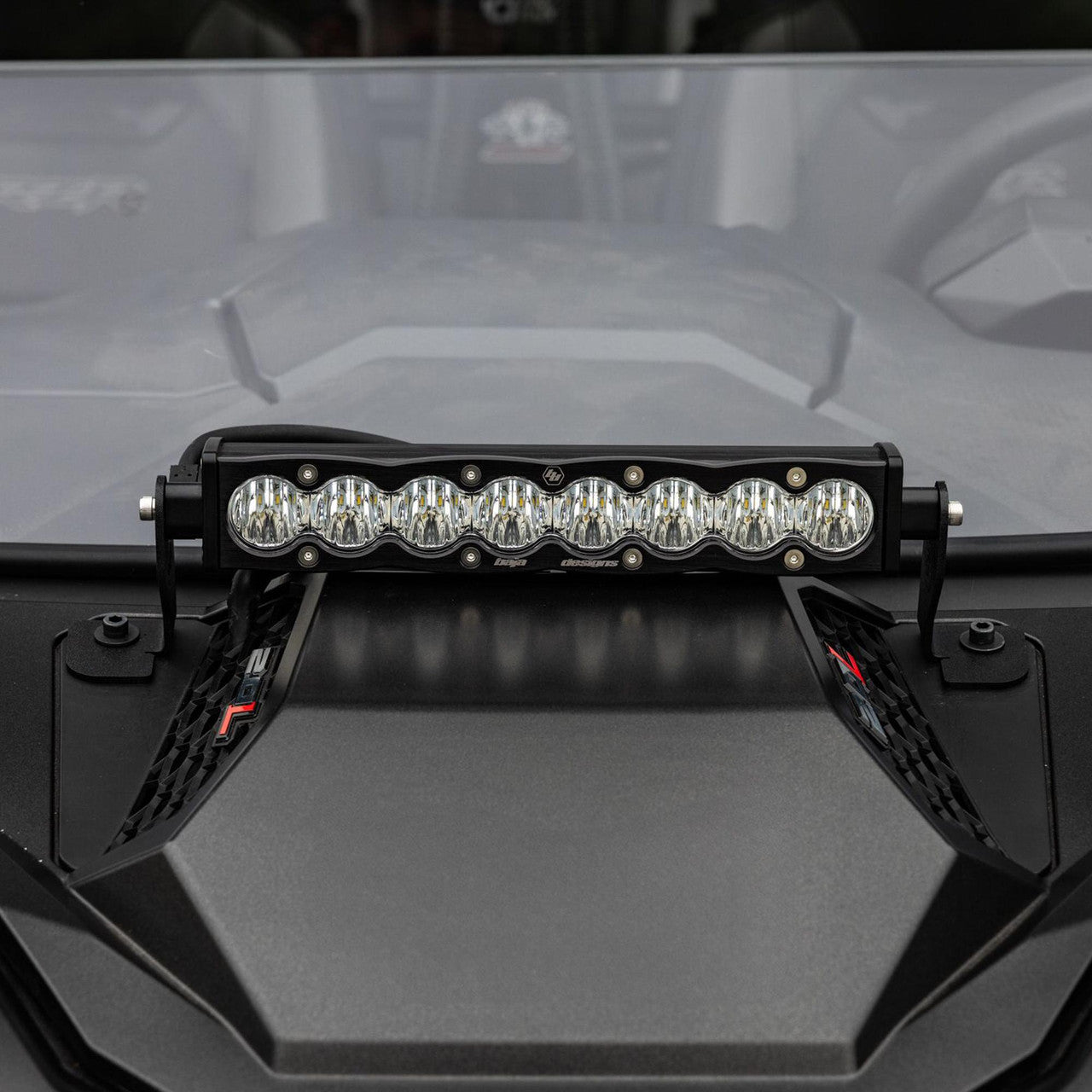 S8 10" Light Bar Hood Mount Kit - Polaris 2025 RZR Pro-R; Pro-S; Pro-XP Front View White