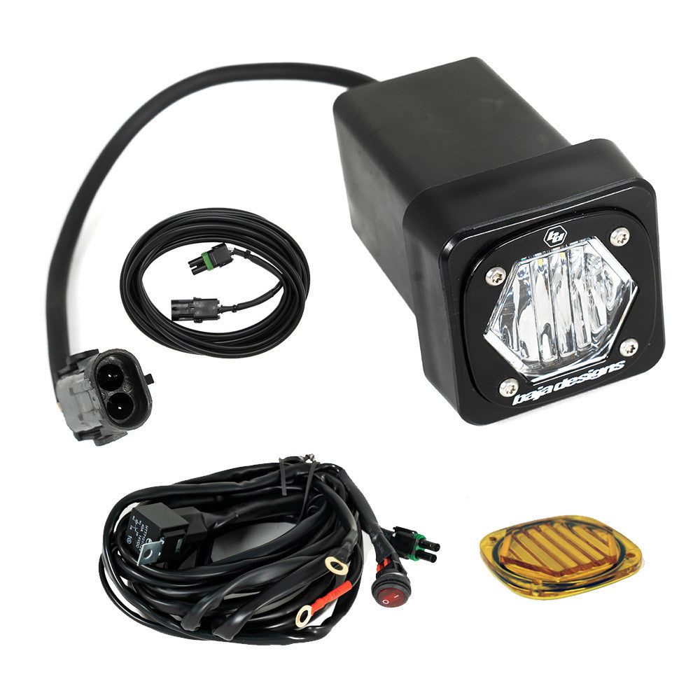 S1 Universal Hitch Light Kit - Toggle Switch Baja Designs Display of Included Parts
