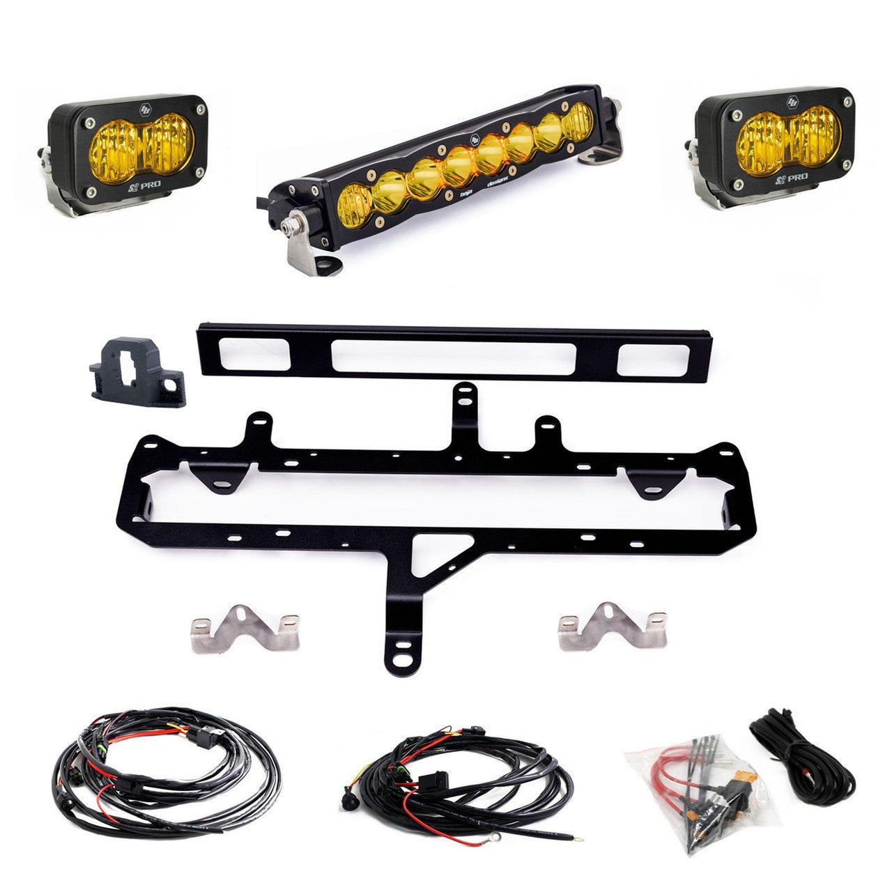 2024+ Tacoma S8 10" Light Bar / S2 Pro TRD Pro Grille Conversion Light Kit Front View
