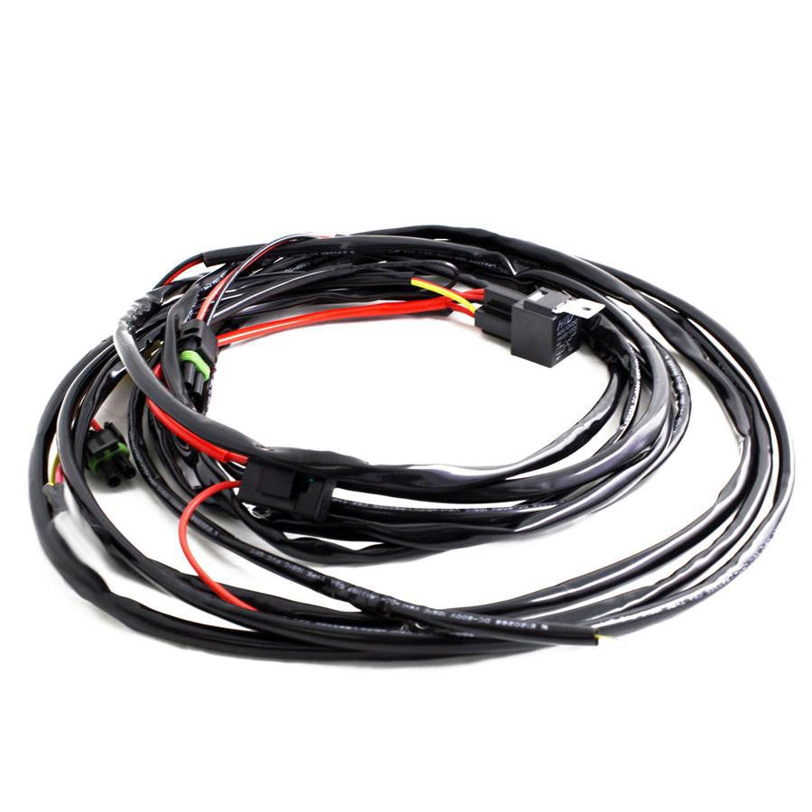 Squadron/S2/S1 2-Pin Hi-Beam 2-Light Max (150 Watts) Wiring Harness – Universal Front View