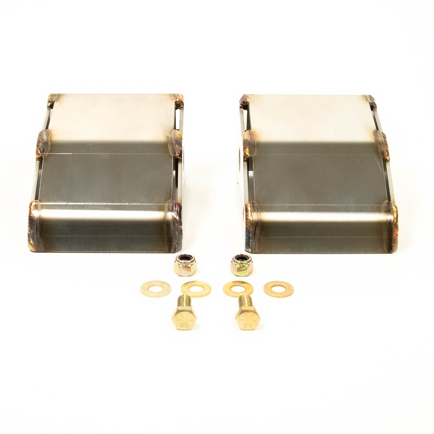 '21-25 Ford Bronco SDHQ Built Rear Shock Guards display of included parts and hardware