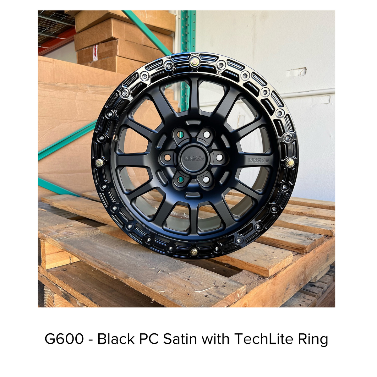 G600 Simulated Beadlock Wheel 17x8.5" 8 Lug - TechLite Ring Front View