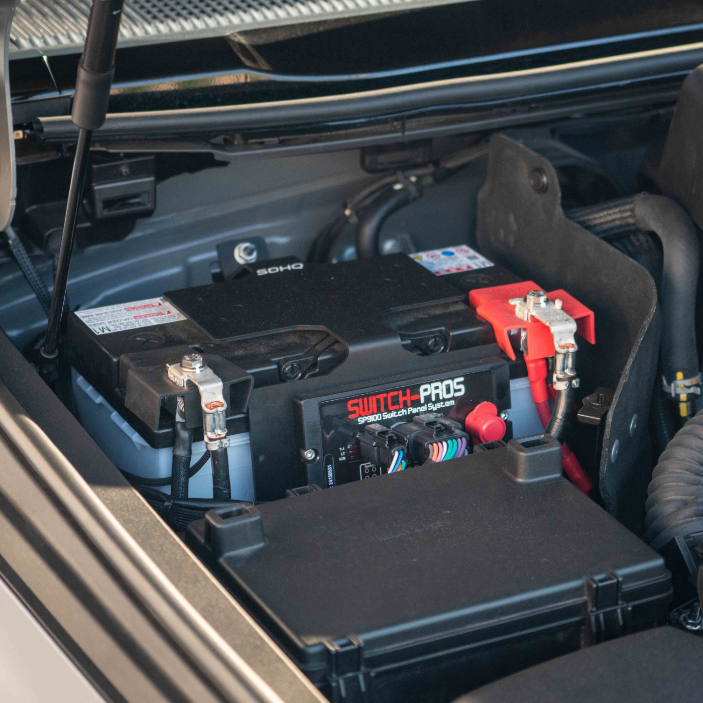 SDHQ Built 2024+ Lexus GX550 Complete Billet Battery Terminal Kit installed