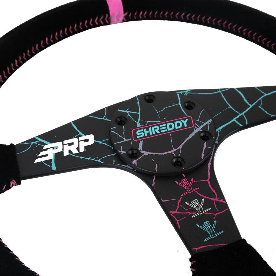 PRP X Shreddy Cracked Steering Wheel, Flat Front View