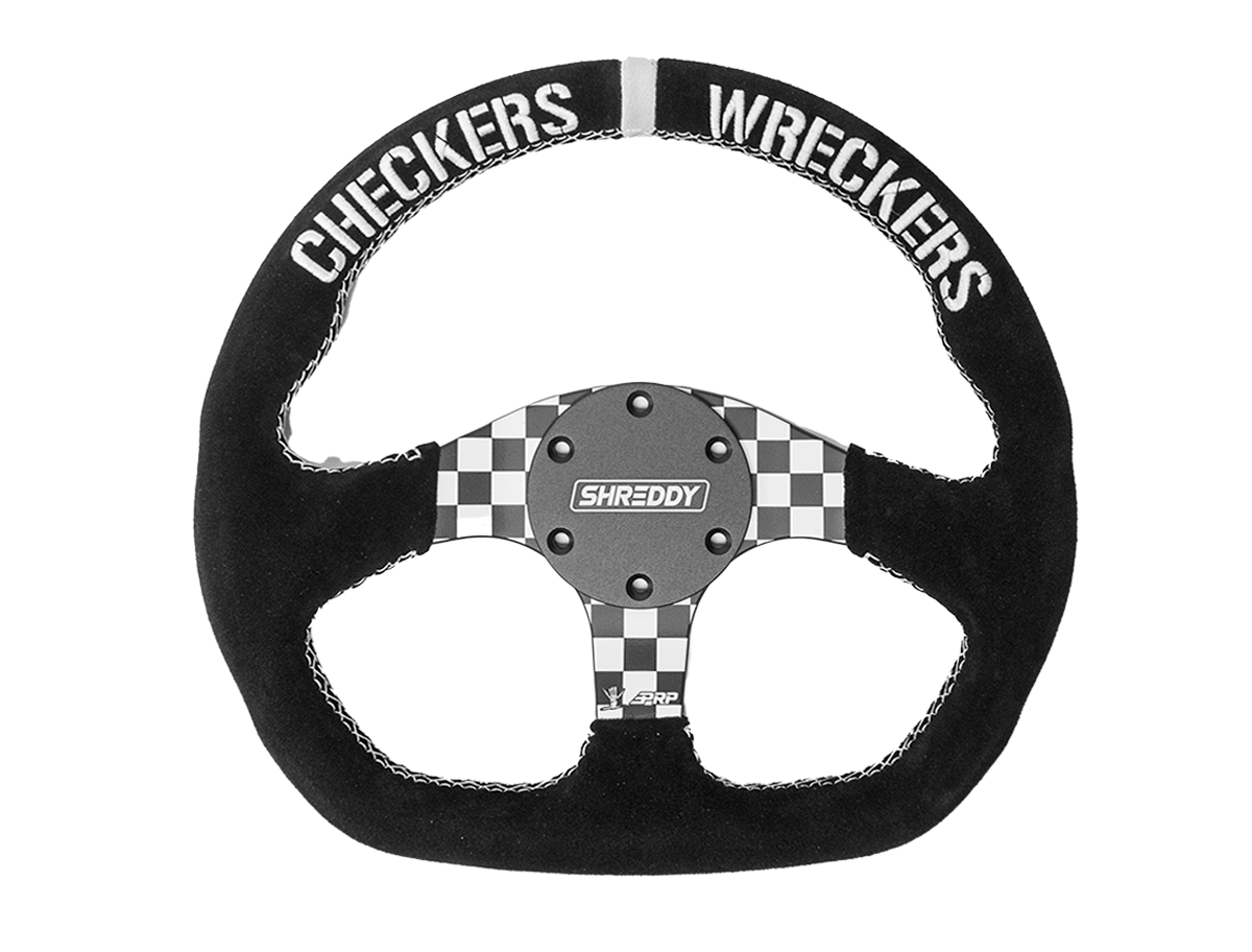 PRP X Shreddy Checkered Steering Wheel, D-Shaped