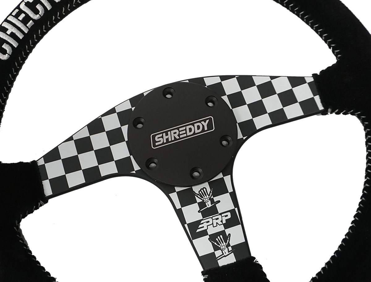 PRP X Shreddy Checkered Steering Wheel, Flat